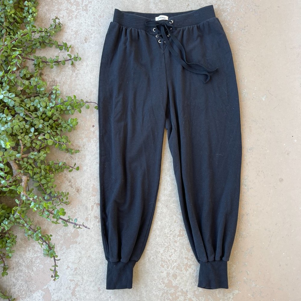 L'Agence Kosmo Lace Up Sweat Pants in Black, Size Medium